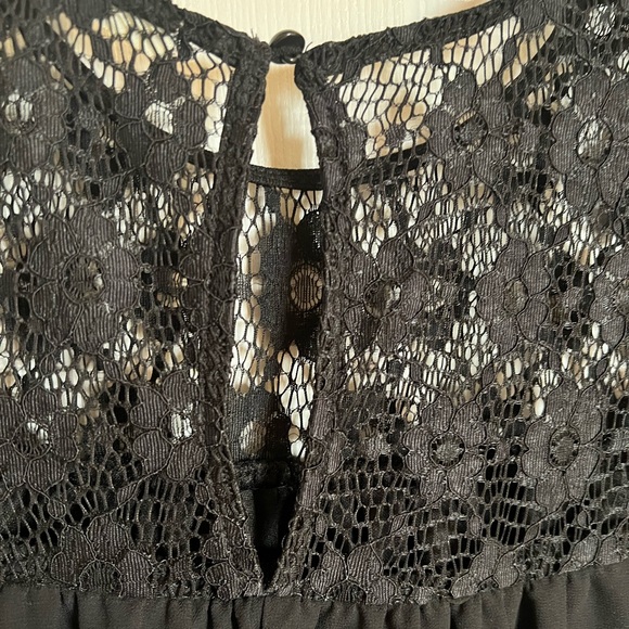 Women's Liberty Love Black Short Dress, Lace Top, Lined, Babydoll Dress, 1XL - Picture 9 of 13